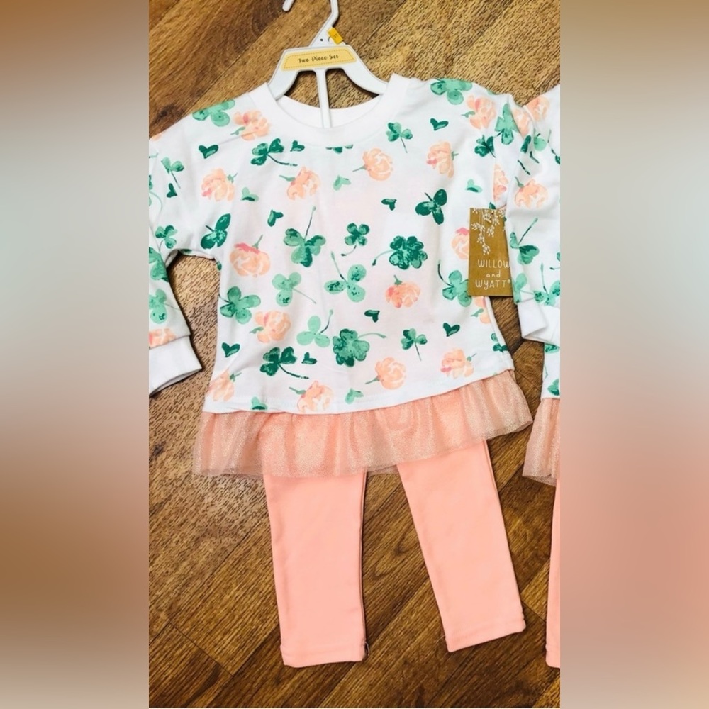 Willow and Wyatt St. Patrick's Day clover Set NWT